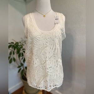 Ann Taylor LOFT Women Ivory Sleeveless Blouse